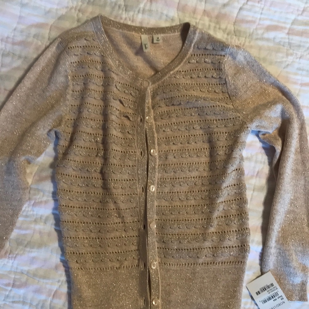 Creme cardigan with gold specks